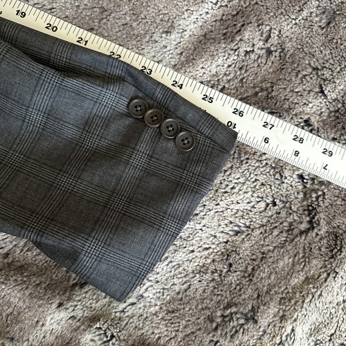 John Varvatos Suit Mens 42R Gray Plaid 2 Button Wool Silk 34x30 Slim Fit Italian - Picture 7 of 20