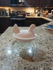 Vintage Indiana Glass White Milk Glass Chicken Hen on Nest 7" Covered Candy Dish
