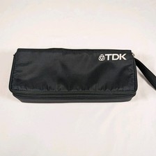 Vintage 1980s TDK 15 Cassette Tape Plastic Storage Holder Soft Carrying Case