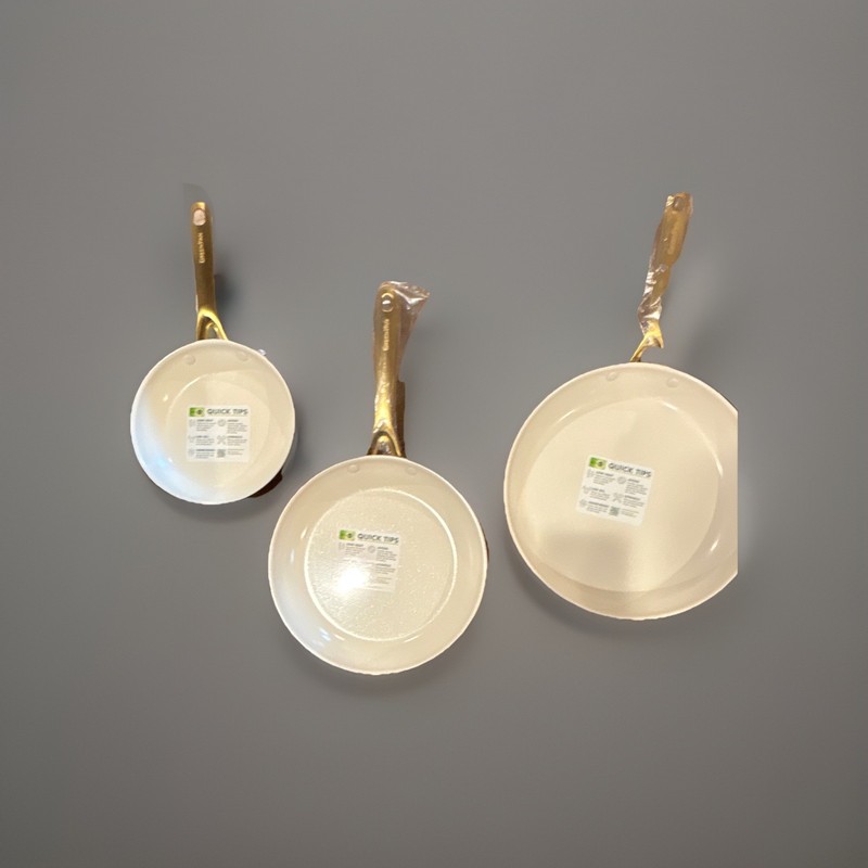 GreenPan Jewel Pro 3-Piece Pink/Gold Nonstick Frying Pan Set Induction Safe