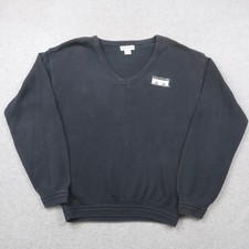 Vintage 90s Cisco Systems V-Neck Sweater Mens Small Faded Black Cotton USA