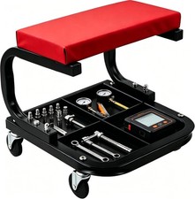 250lb Rolling Garage Creeper Stool Seat Tool Storage Mechanic Chair