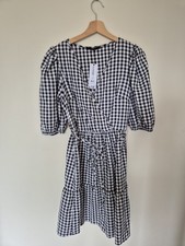 George Gingham Black & White Checked Dress. Size 10 New With Tags