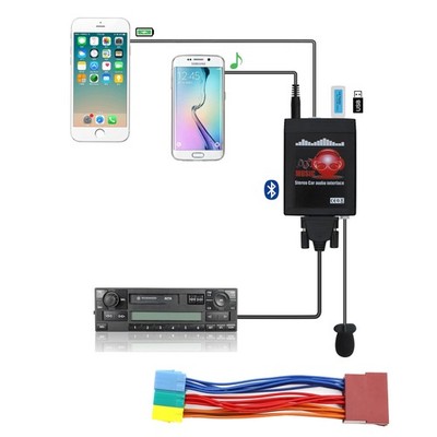Bluetooth Car Kit, Car Audio USB AUX Stereo Wireless Hands Free Auto Bluetoot...