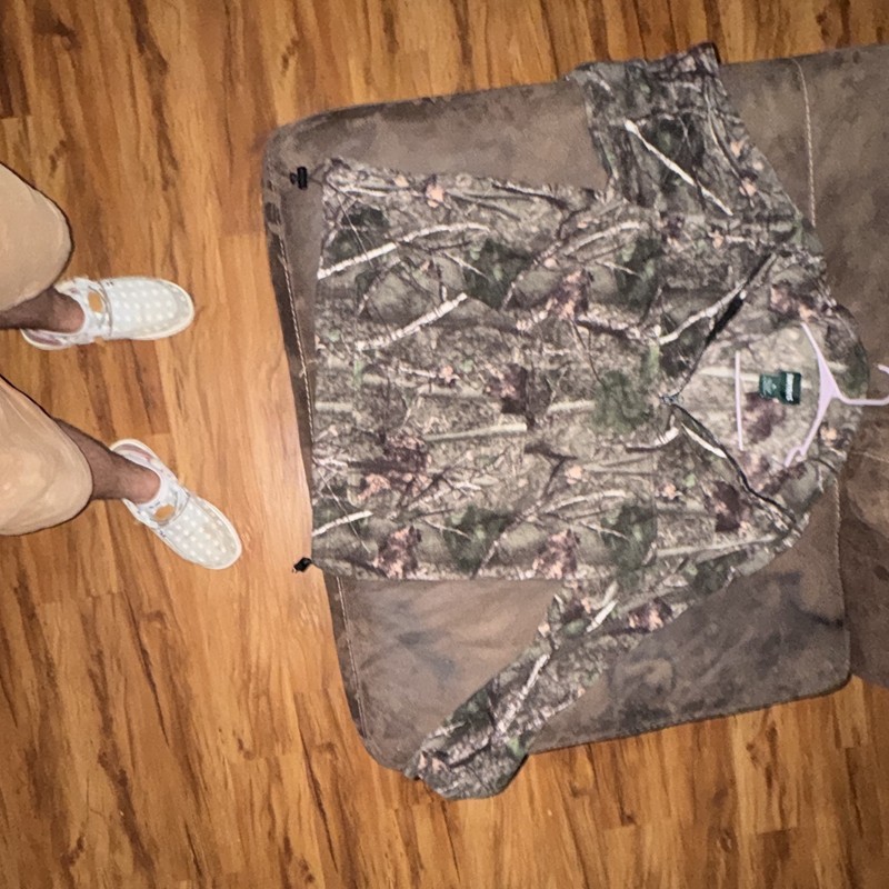 HuntRite Camouflage Long Sleeve Shooting Shirt XL Polyester Green/Brown/Beige