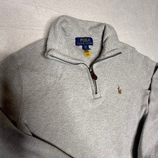 Polo Ralph Lauren Kids Gray Quarter Zip Pullover Sweatshirt Size S 8