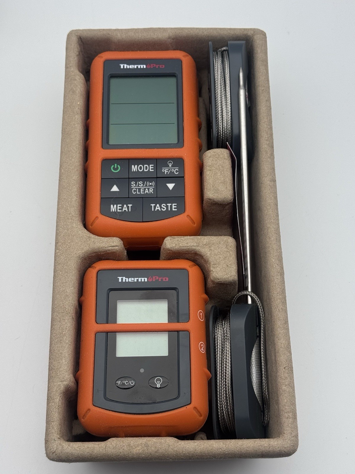 Therm Pro Remote Food Thermometer With Probes TP-20B Orange 500ft range