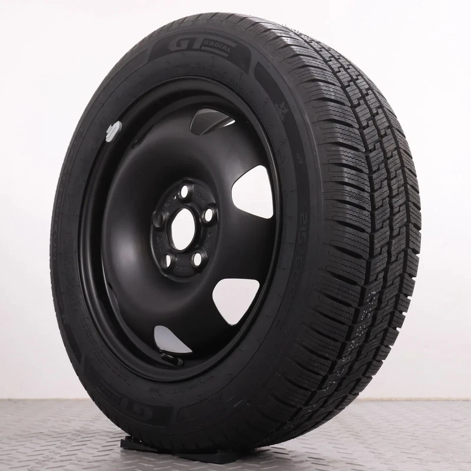 Winterräder 17 Zoll VW T5 T6 T6.1 Original Stahl-Felgen schwarz Reifen 215/60R17 - Bild 3 von 4