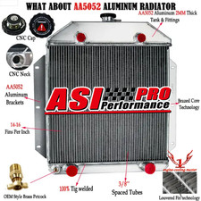 3 Row Aluminum Radiator Fit 1949-1953 1950 Ford Cars Flathead Configuration V8