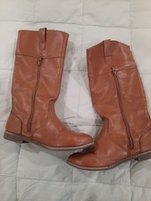 Children Hi Leather Boots Beautiful Condition Size 2 Zippered Pre-owned