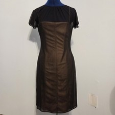 BCBGMaxazria Black Sheer Mesh Mini Dress Size M