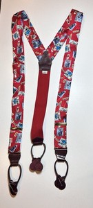 NEW Vintage Brooks Brothers Suspenders Braces Leather Saturday Evening Post SILK