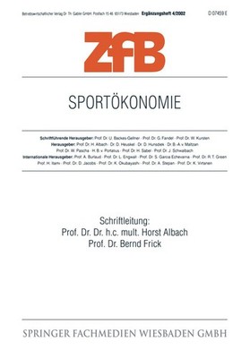 Sportökonomie Bernd Frick