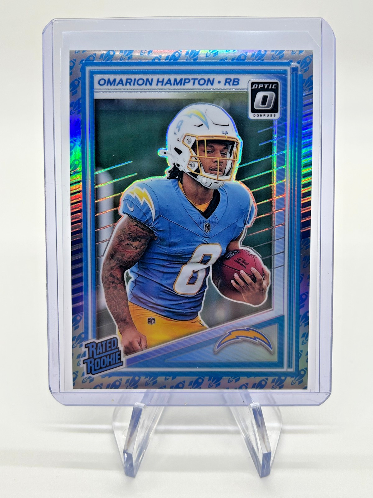 2025 Donruss Optic Omarion Hampton Rocket Emoji Rated Rookie #212 Chargers RC