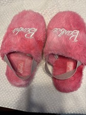 Barbie Pink Slip-On Slippers with Elastic Back Girls Size 13 1/2