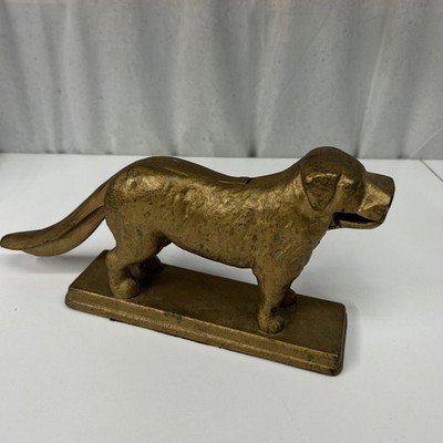 Antique Saint Bernard Dog Cast Iron Nut cracker Bronze finish