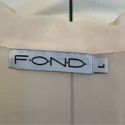 FOND Damen Bluse creme/schwarz Colorblock Button Down Plissee Langarm Gr. L - Bild 5 von 5
