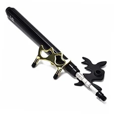  Retractable Billiards Pool Cue Black Handle with 1 Spider Head and 1 Moosehead