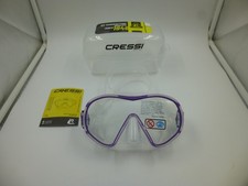 NEW CRESSI F-DUAL SCUBA DIVE / DIVING MASK PURPLE WITH CLEAR LENSES  CASE