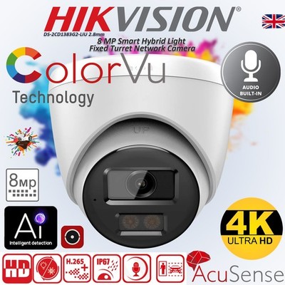 Hikvision DS-2CD1383G2-LIU 8MP PoE ColorVu Überwachungskamera Hybrid Licht Mikrofon IP67