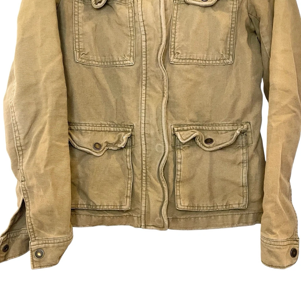 Abrigo Chaqueta Free People XS Carga Arrugada Militar Verde Ejército Estilo Y2K Crepúsculo Foto 4 de 4