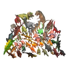 Vintage Lot Of 42 Unbranded DINOSAURS Assorted Colors  Sizes Dino Toy Figures