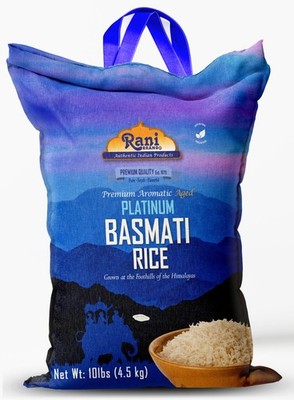 Rani Platinum White Basmati Rice Extra Long Aged 10 Pound (Pack of 1) 