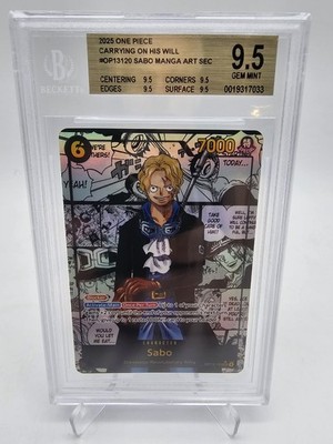 BGS 9.5 GEM MINT One Piece Sabo Manga Rare OP13-120 - Carrying On