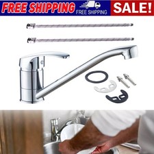 Caravan Mixer Tap Chrome Plated Long Spout Motorhome Camper Van Boat Fit 12mm