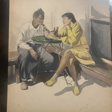 Mid Century Irene Handley Art Painting Signed 1941 Original