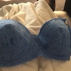No Bounderies Lace Balconette Bra, UW, 36DD, Blue, New — photo 1