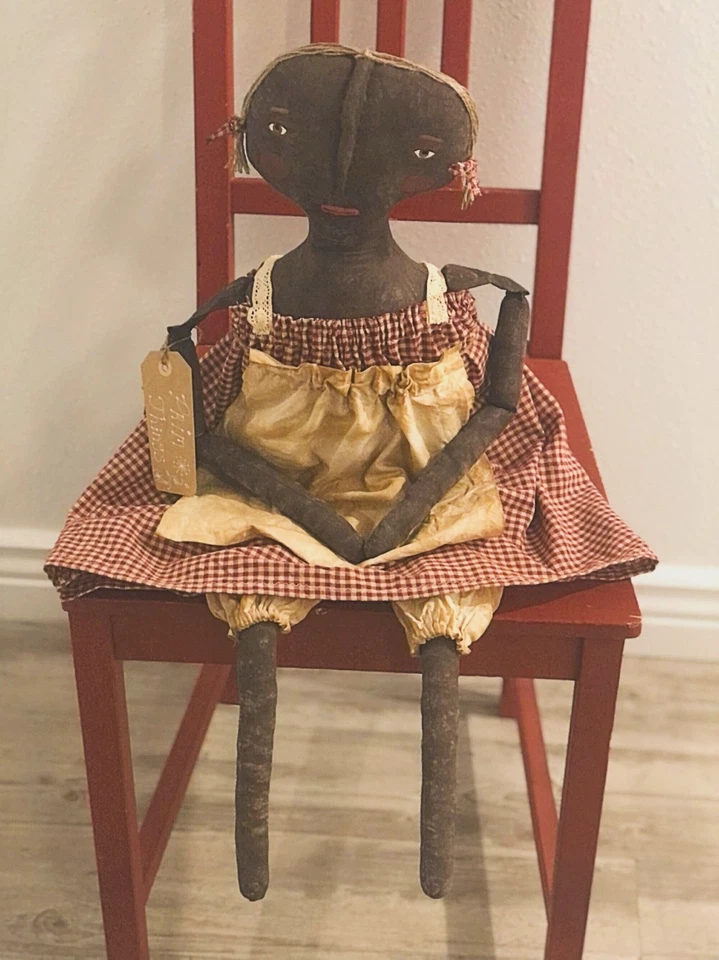 Muñeca primitiva, muñeca negra, muñeca de tela, muñeca artística, hecha a pedido Foto 2 de 4