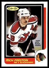 1986-87 O-Pee-Chee Rich Preston Chicago Blackhawks #61