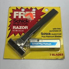 Schick Injector Razor w/ Plus Platinum Blades NOS New Sealed Vintage Old Stock
