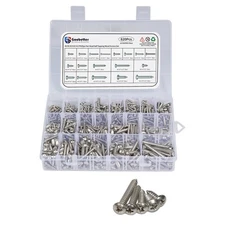 304 Stainless Steel Screws Assortment Kit, 620 pcs, Phillips Pan Head Self-Ta...