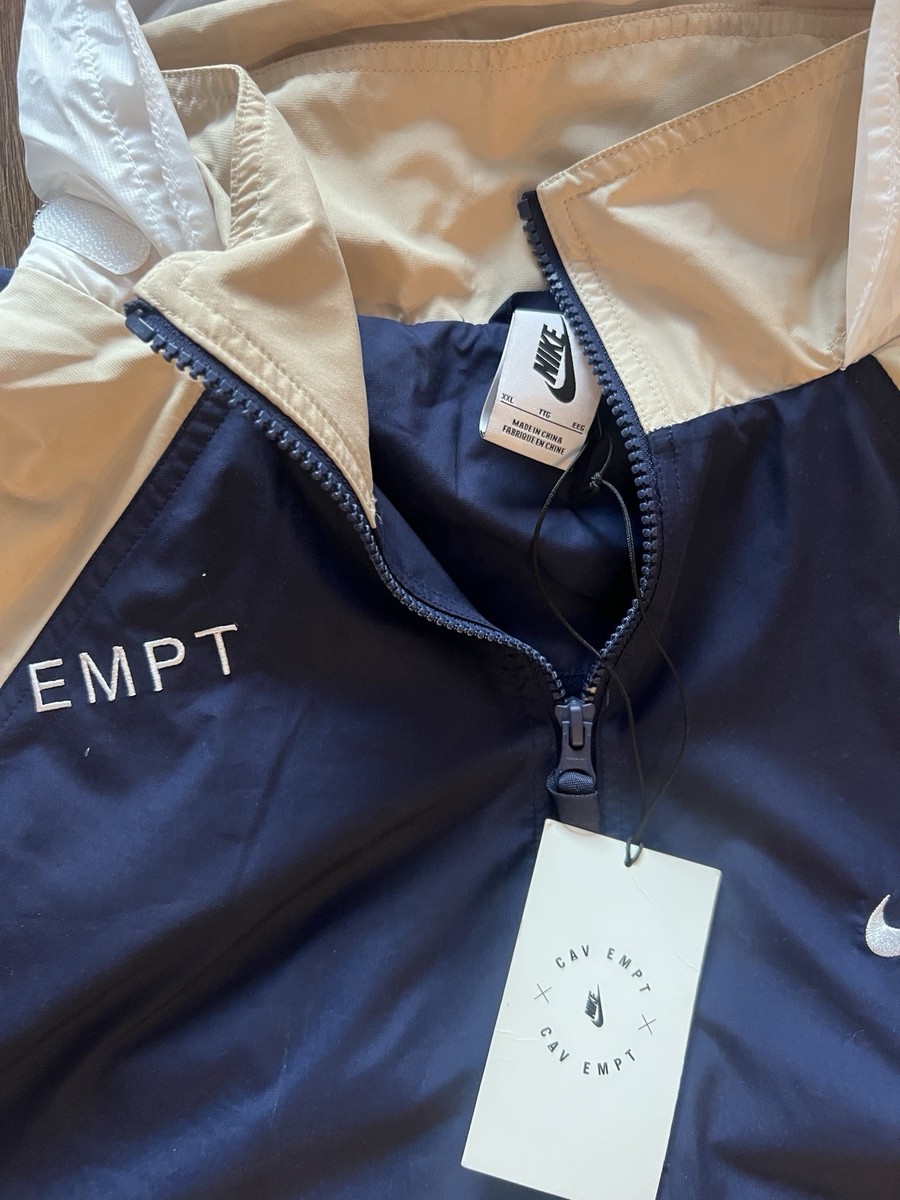 Nike x Cav Empt Men's Navy Beige Windbreaker Jacket Vest Set XL
