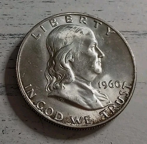 1960-D AU/BU Franklin Half Dollar - 90% Silver - Free Shipping!