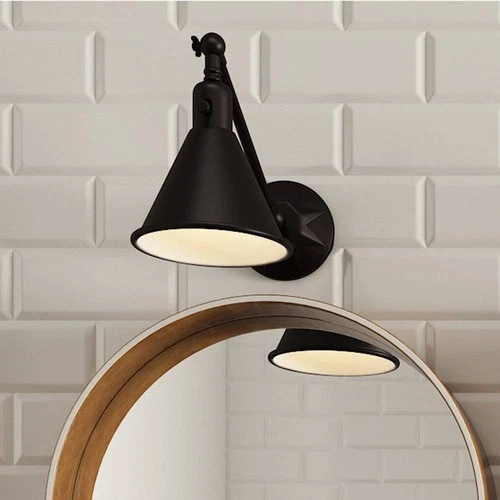 Crystorama Morgan 7" High Matte Black Wall Sconce - Picture 1 of 8