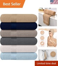 Extra Absorbent Lightweight Bath Towels Set - 100 Cotton, 27x54, Multicolor