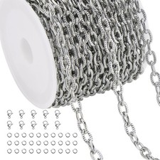 5 Meters Silver Stainless Steel Chain Bulk for Jewelry Making