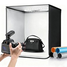 16" LED Photo Studio Light Box Folding Photography Shooting Tent Background Kit