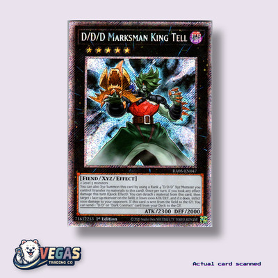 D/D/D Marksman King Tell RA05-EN047 1st Edition Platinum Secret Rare NM Yu-Gi-Oh