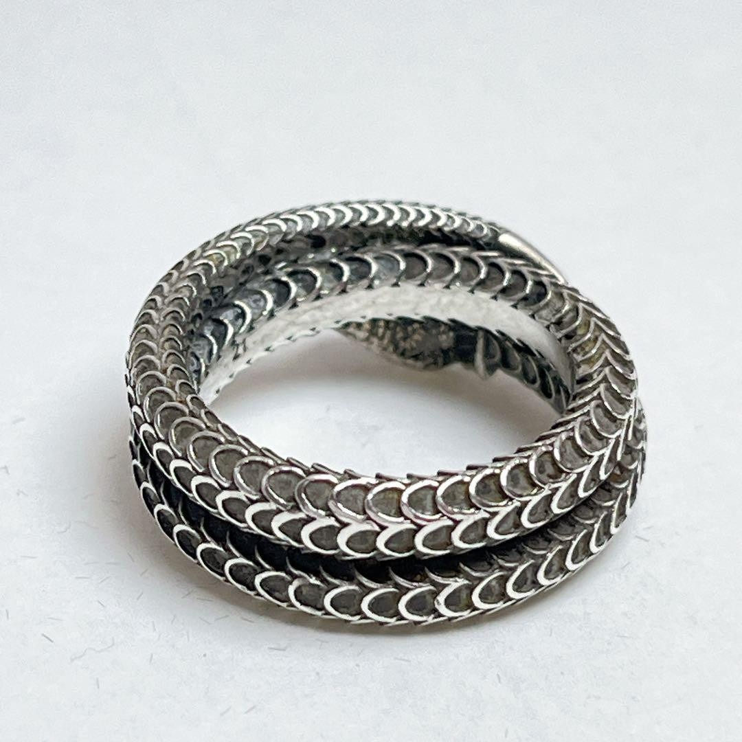 Gucci Garden Snake Ring SV925 Sterling Silver Sz 20 Engraved Unisex from japan image 2