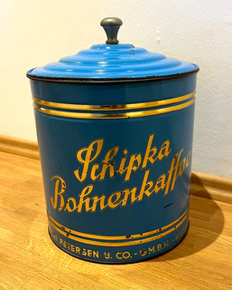 RAR! Alte Kaffee Dose Schipka m Knauf Rösterei Kiel Tante Emma Reklame Container