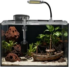 2.5 Gallon Fish Tank Starter Kits W/ Led Light Filter Pump Cover Small Fish Tank