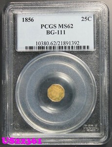 California-Fractional-Gold-1856-1-4-Dollar-BG-111-PCGS-MS-62