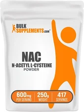 BulkSupplements N-Acetyl L-Cysteine (NAC) Powder 250g - 600mg Per Serving