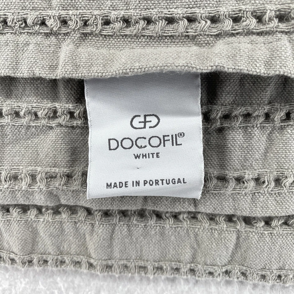 DOCOFIL WHITE Pillow Case Euro Sham Textured Bedroom Cotton Gray Portugal - Image 4 of 4