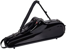 Crossrock Protect Sassofono Tenore Flight Case, Nero Fibra di Vetro Forma Hardshell