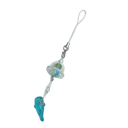 Dolphin Shaped Keychain with Jellyfish Wind Chime Rustproof Keyring Bag Pendant - Zdjęcie 10 z 11
